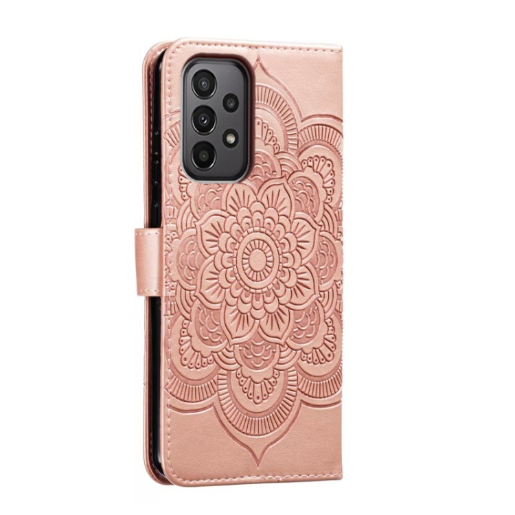  Samsung Galaxy A24 5G Fodral Mandala Läder Roséguld