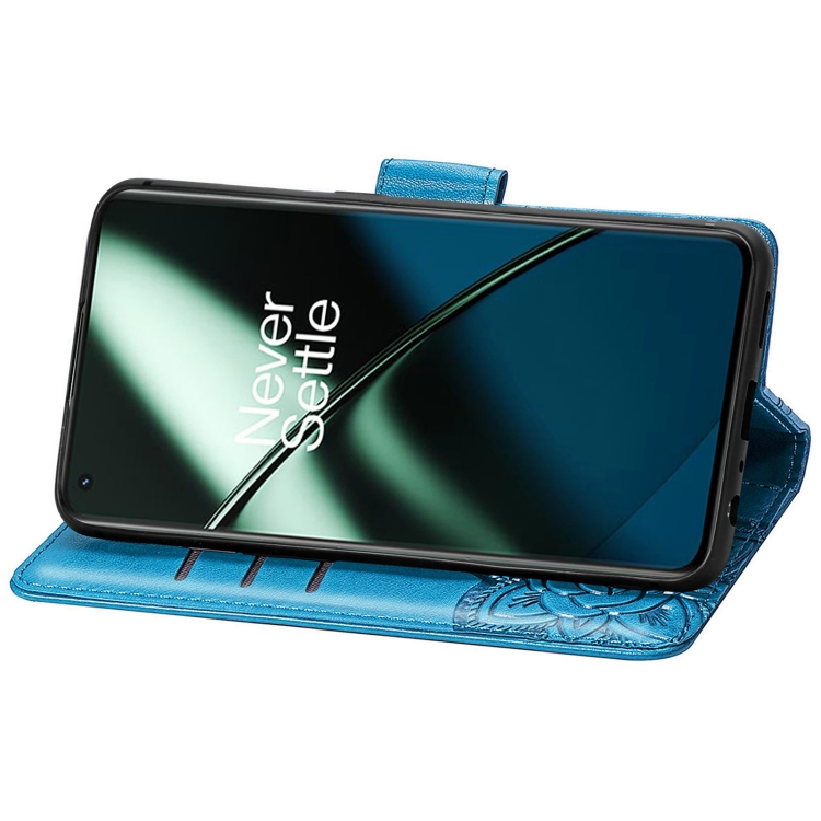 OnePlus 11 5G Fodral Butterfly Läder Blå