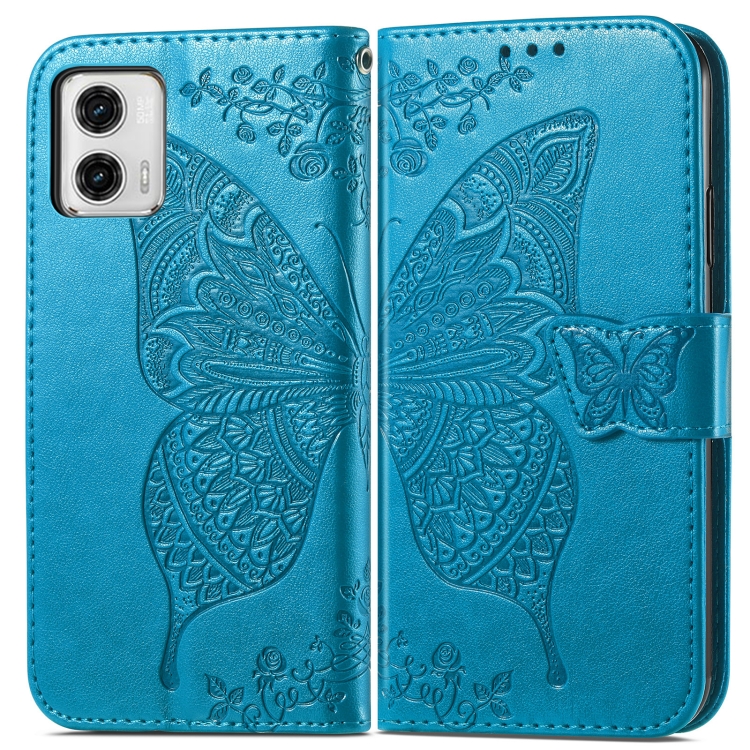  Motorola Moto G73 5G Fodral Butterfly Blå