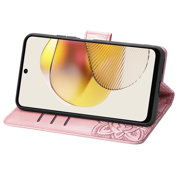  Motorola Moto G73 5G Fodral Butterfly Roséguld