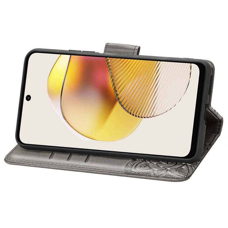  Motorola Moto G73 5G Fodral Butterfly Grå