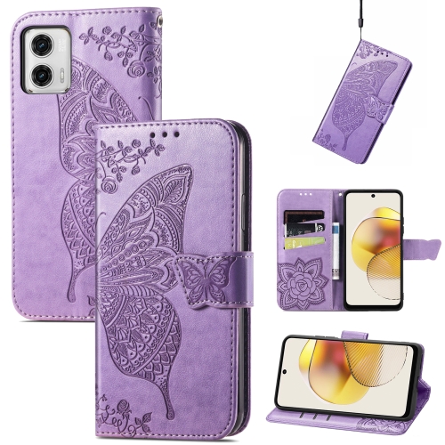  Motorola Moto G73 5G Fodral Butterfly Lila