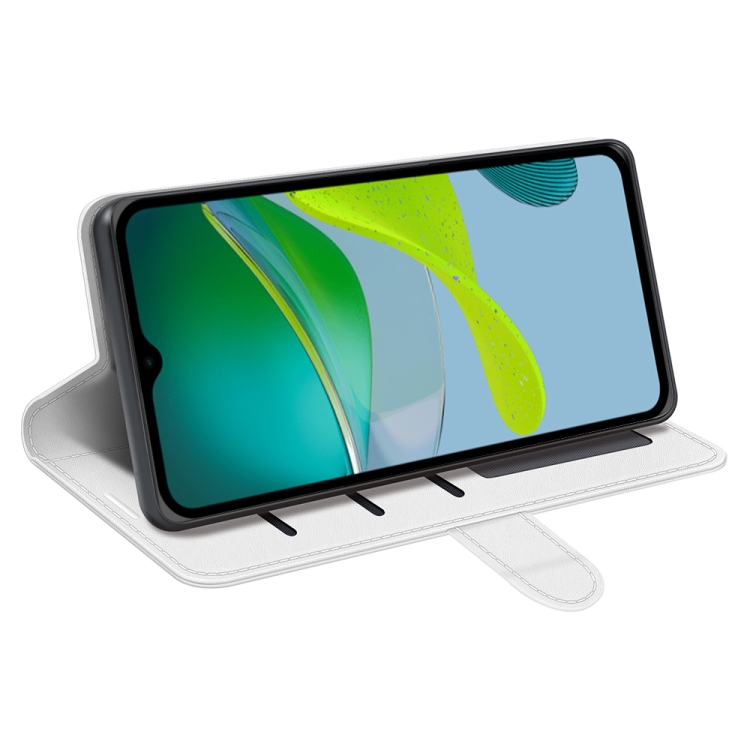  Motorola Moto E13 Fodral Crazy Horse Läder Vit
