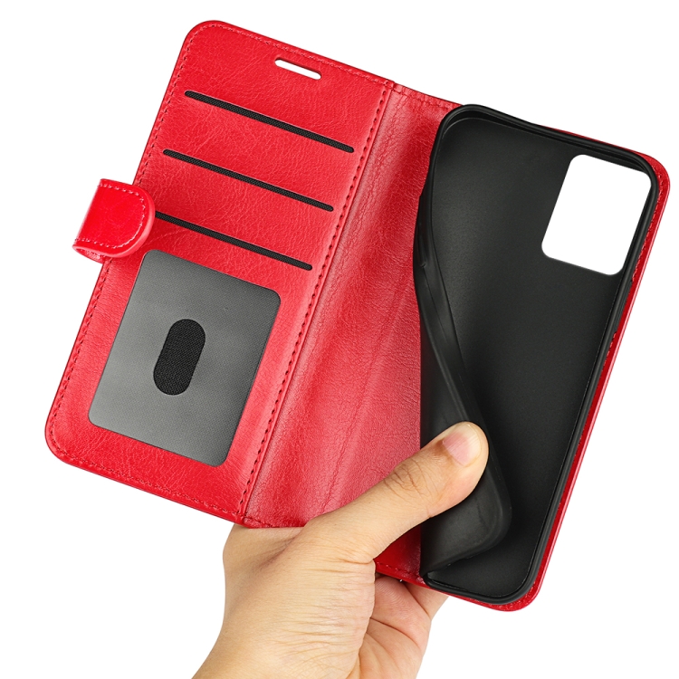  Motorola Moto E13 Fodral Crazy Horse Läder Röd