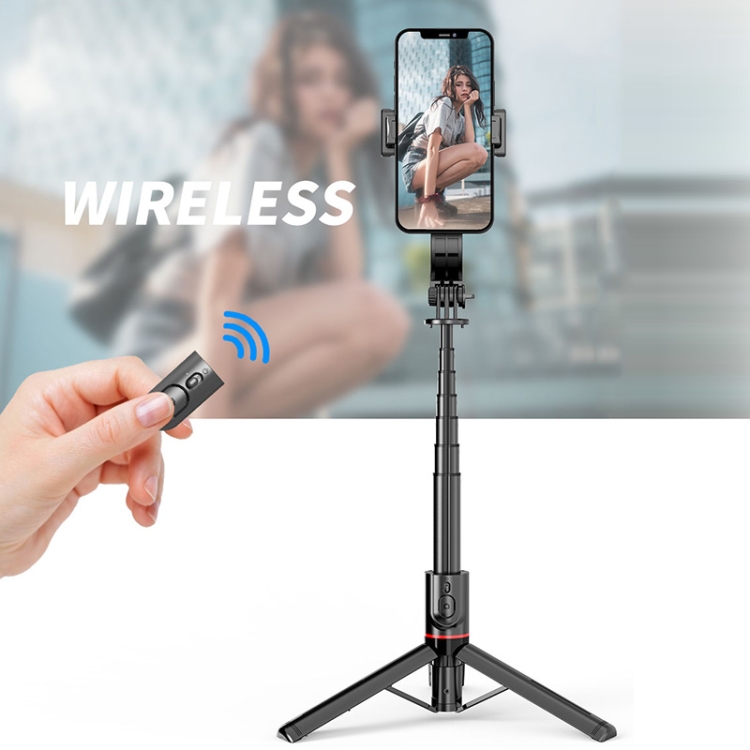  Selfie Stick Tripod 106 cm Trådlös Bluetooth Svart