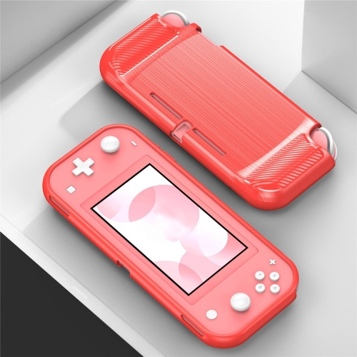  Nintendo Switch Lite Skal Kolfibertextur TPU Röd