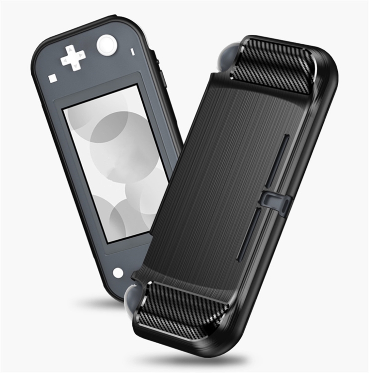  Nintendo Switch Lite Skal Kolfibertextur TPU Röd