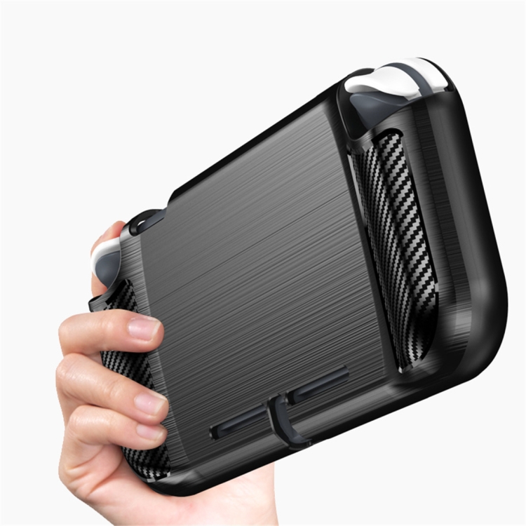  Nintendo Switch Lite Skal Kolfibertextur TPU Röd