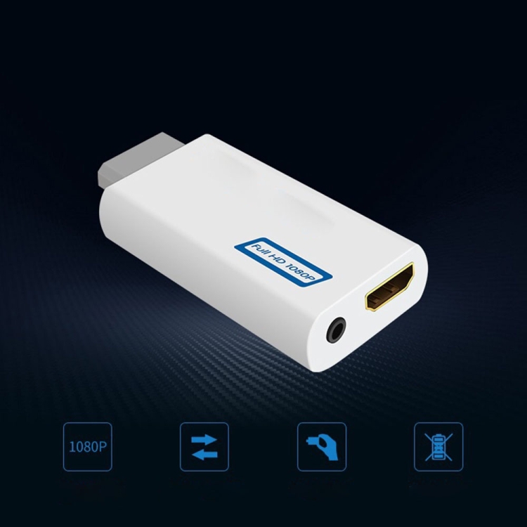  Wii till HDMI Adapter 1080p För Nintendo Wii Vit