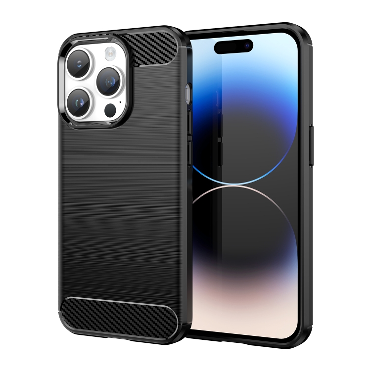  iPhone 15 Pro Max Skal Borstad Stål Textur Svart