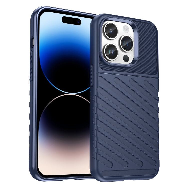  iPhone 15 Pro Max Skal Twill Textur Blå
