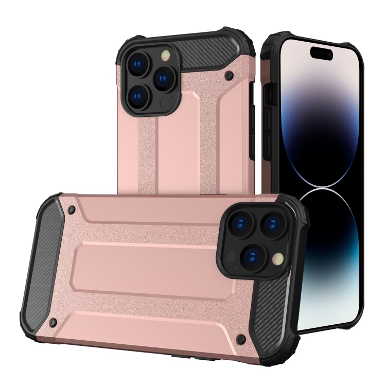  iPhone 15 Pro Max Skal Shockproof Armor Hybrid Roséguld