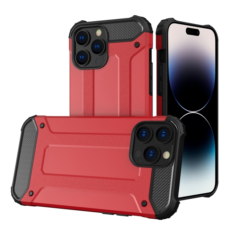  iPhone 15 Pro Max Skal Shockproof Armor Hybrid Röd