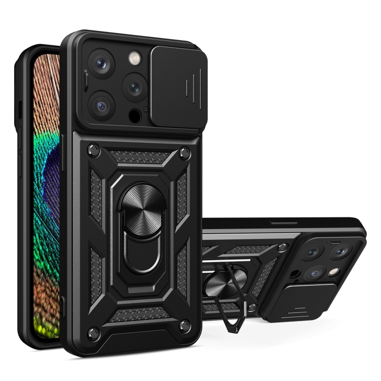  iPhone 15 Pro Max Skal CamShield Ring Hybrid Svart