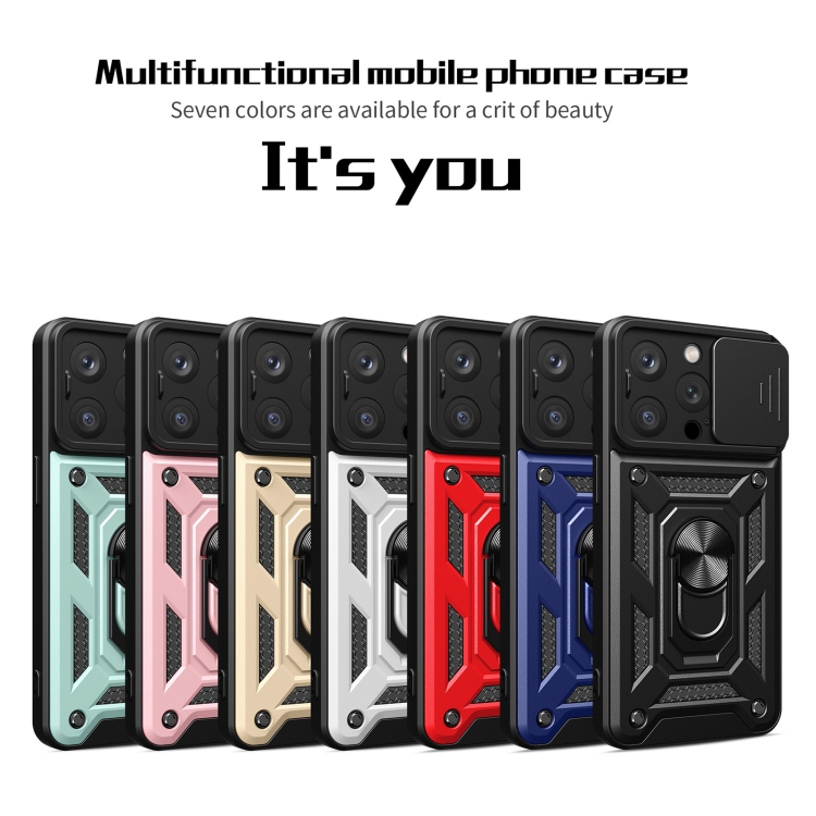  iPhone 15 Pro Max Skal CamShield Ring Hybrid Blå