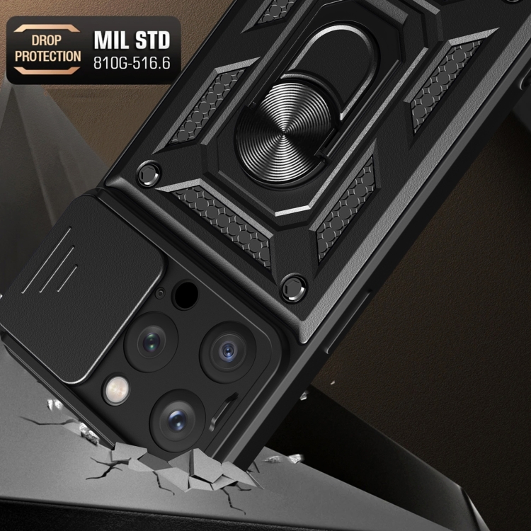  iPhone 15 Pro Max Skal CamShield Ring Hybrid Blå