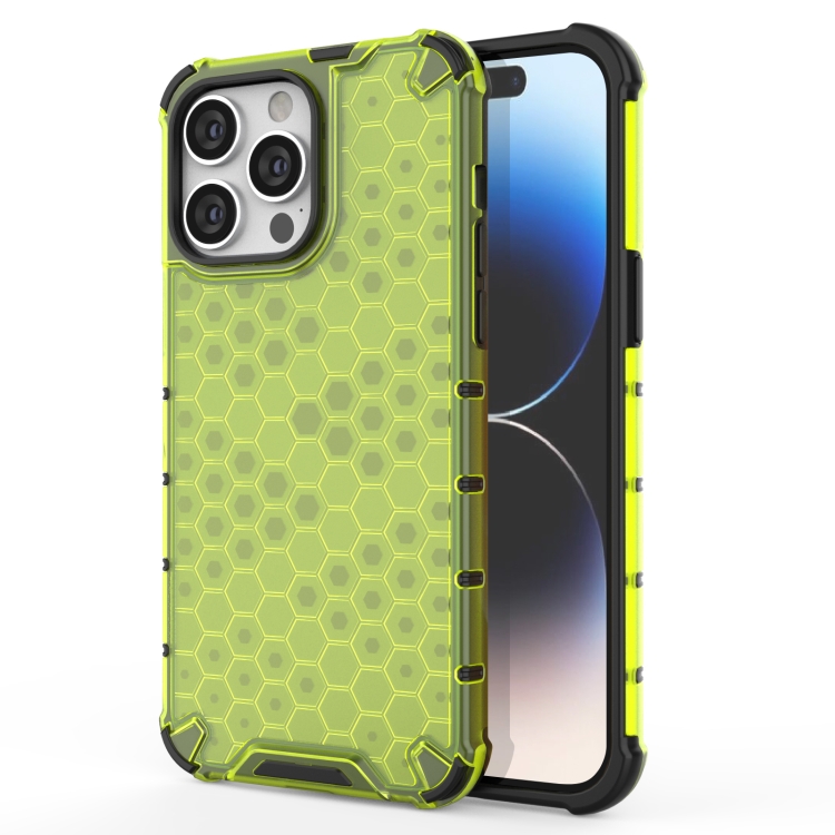  iPhone 15 Pro Max Skal Honeycomb Shockproof Grön