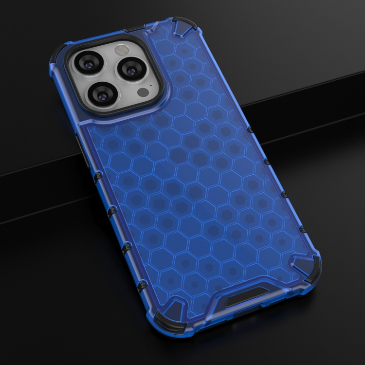  iPhone 15 Pro Max Skal Honeycomb Shockproof Blå