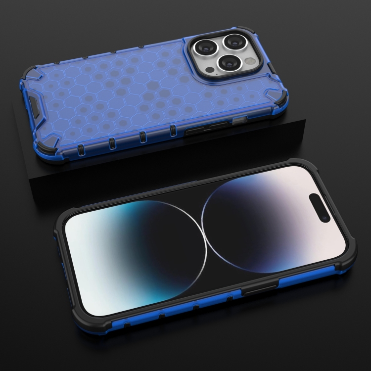  iPhone 15 Pro Max Skal Honeycomb Shockproof Blå