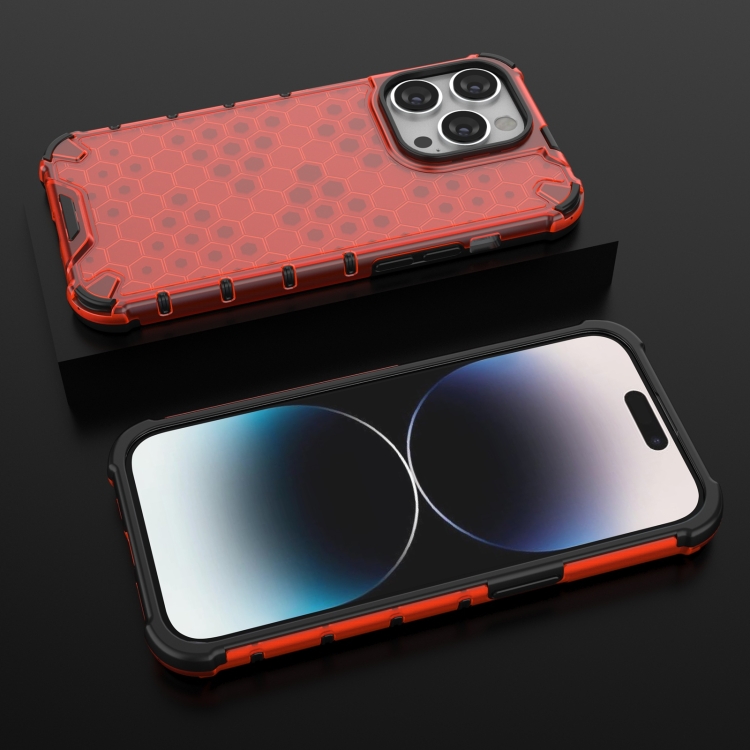  iPhone 15 Pro Max Skal Honeycomb Shockproof Röd
