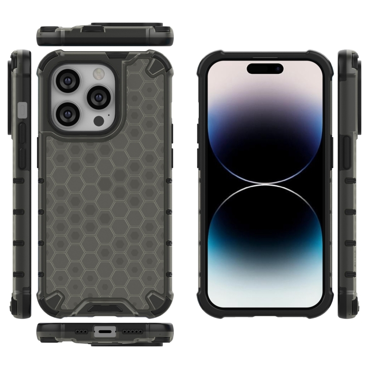  iPhone 15 Pro Max Skal Honeycomb Shockproof Svart