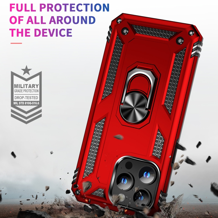  iPhone 15 Pro Max Skal Shockproof Armor Ring Röd