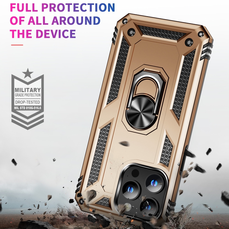  iPhone 15 Pro Max Skal Shockproof Armor Ring Guld