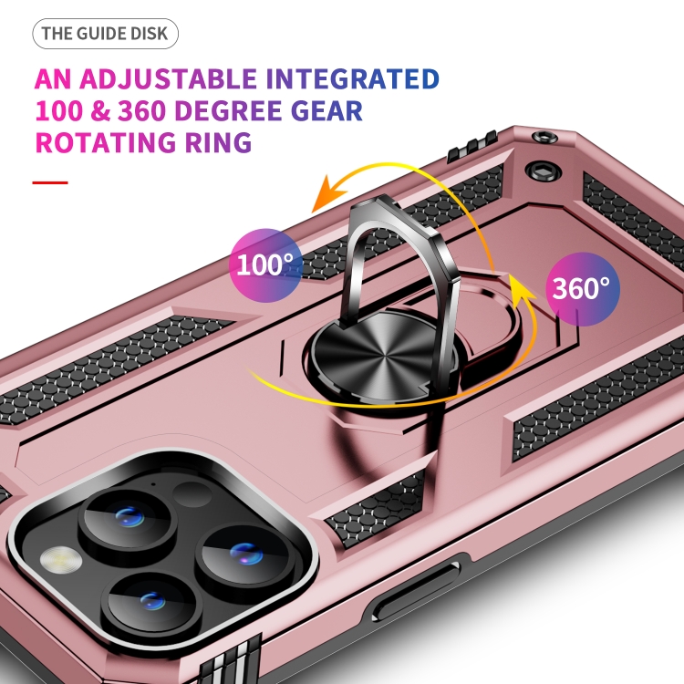  iPhone 15 Pro Max Skal Shockproof Armor Ring Roséguld