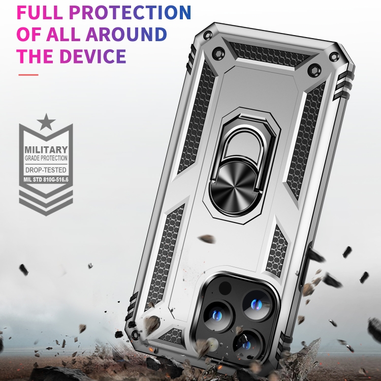 iPhone 15 Pro Max Skal Shockproof Armor Ring Silver