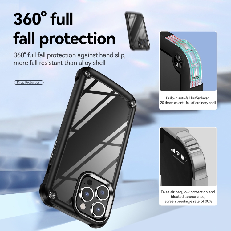 iPhone 15 Pro Max Skal Armor Shockproof Hybrid Svart