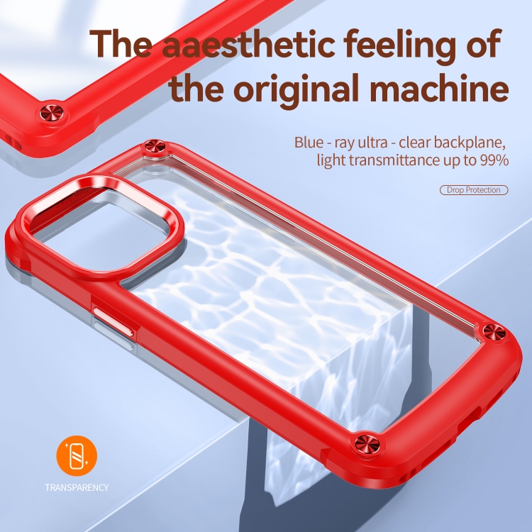  iPhone 15 Pro Max Skal Armor Shockproof Hybrid Röd