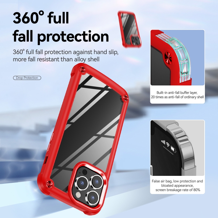  iPhone 15 Pro Max Skal Armor Shockproof Hybrid Röd