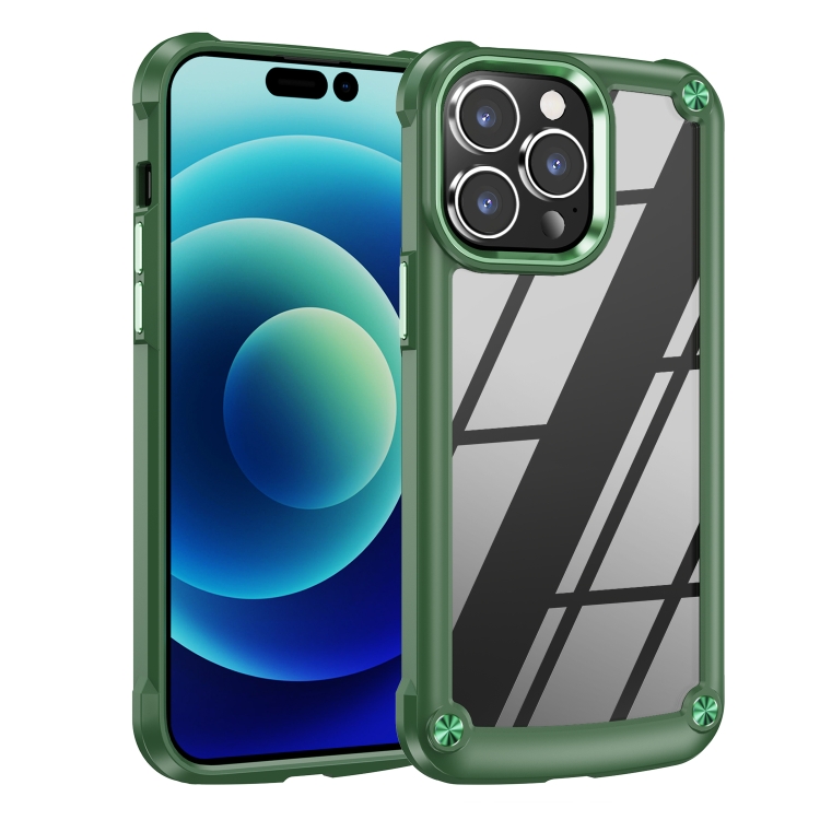  iPhone 15 Pro Max Skal Armor Shockproof Hybrid Grön
