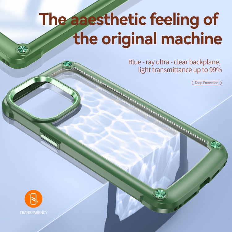  iPhone 15 Pro Max Skal Armor Shockproof Hybrid Grön