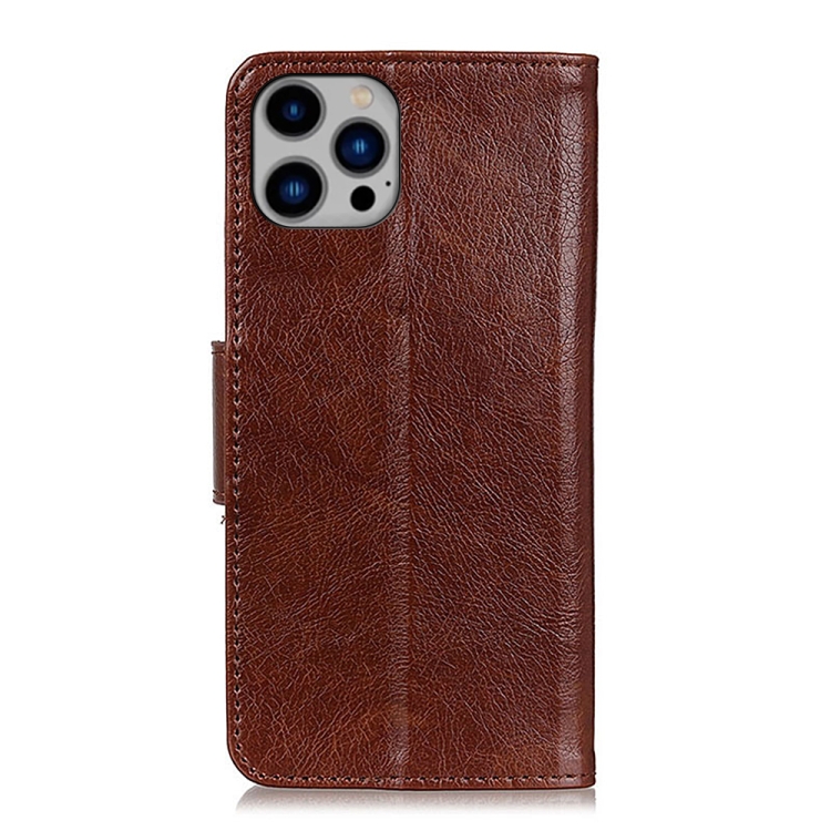  iPhone 15 Pro Max Fodral Läder Nappa Textur Brun