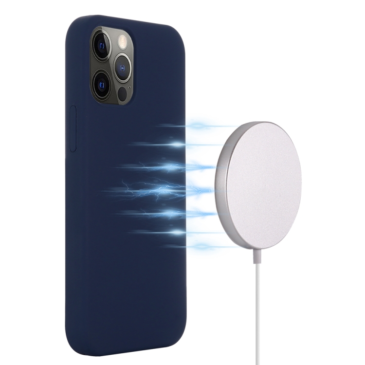  iPhone 15 Pro Max Skal MagSafe Silikon Mörk Blå