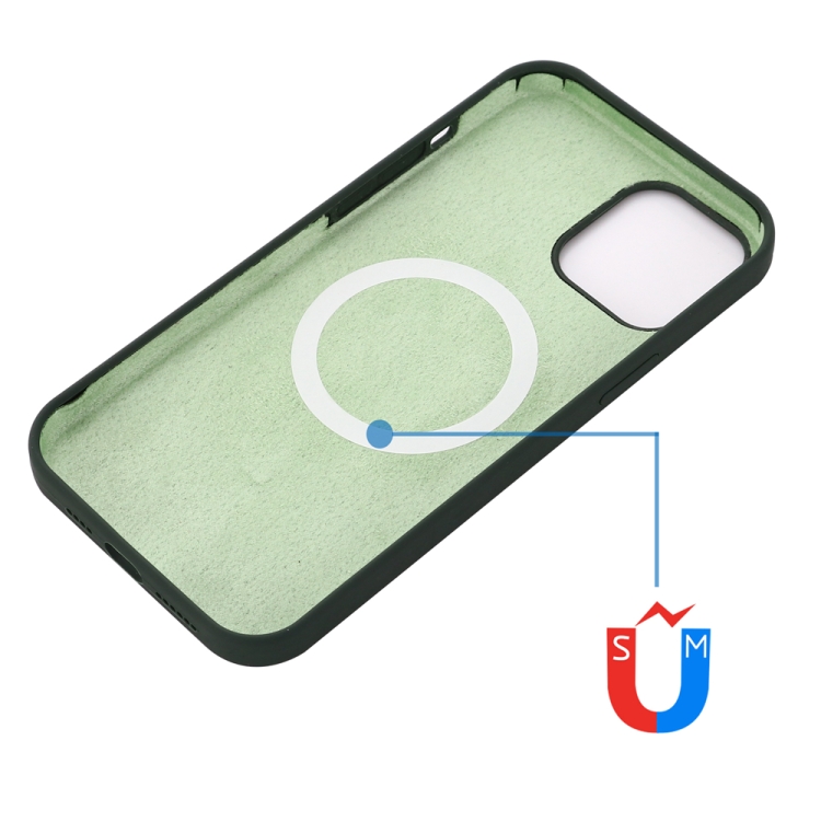  iPhone 15 Pro Max Skal MagSafe Silikon Mörk Grön