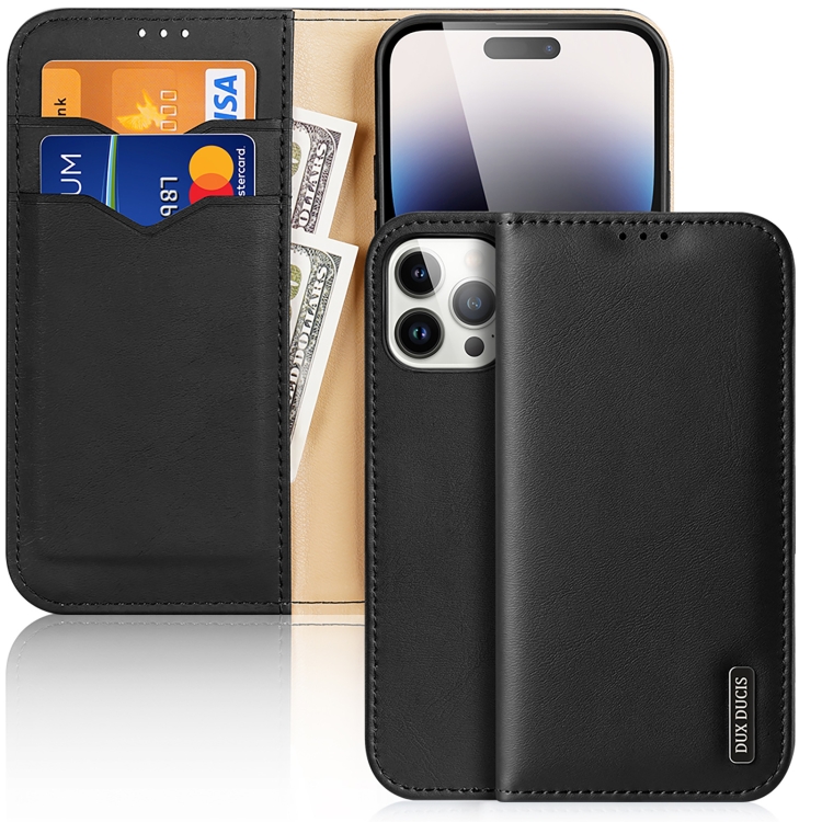 DUX DUCIS DUX DUCIS iPhone 15 Pro Max Fodral Hivo Äkta Läder Svart