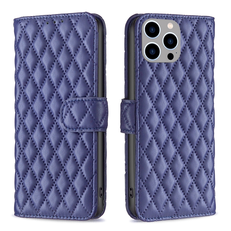  iPhone 15 Pro Max Fodral Diamond Läder Blå