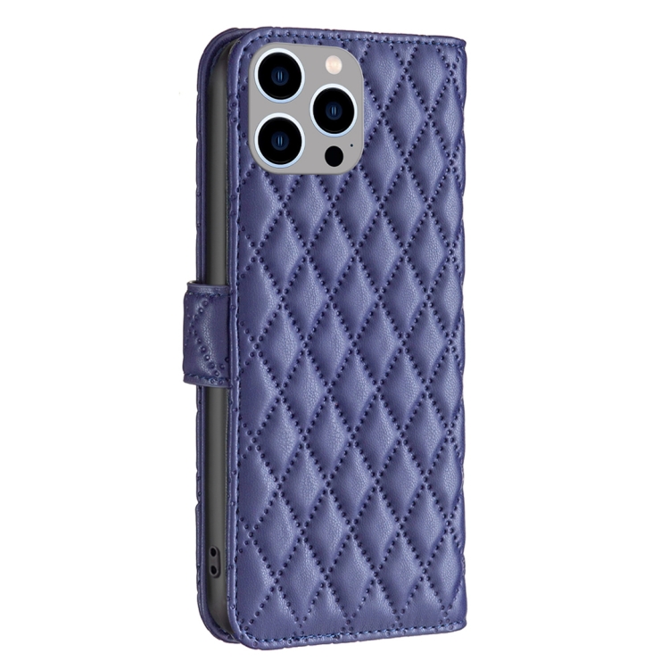  iPhone 15 Pro Max Fodral Diamond Läder Blå