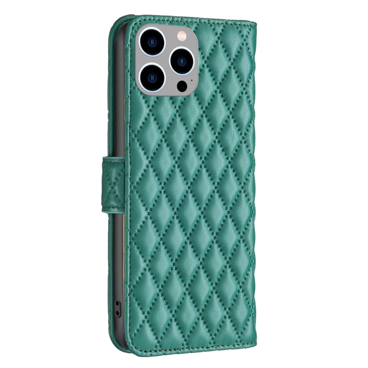  iPhone 15 Pro Max Fodral Diamond Läder Grön