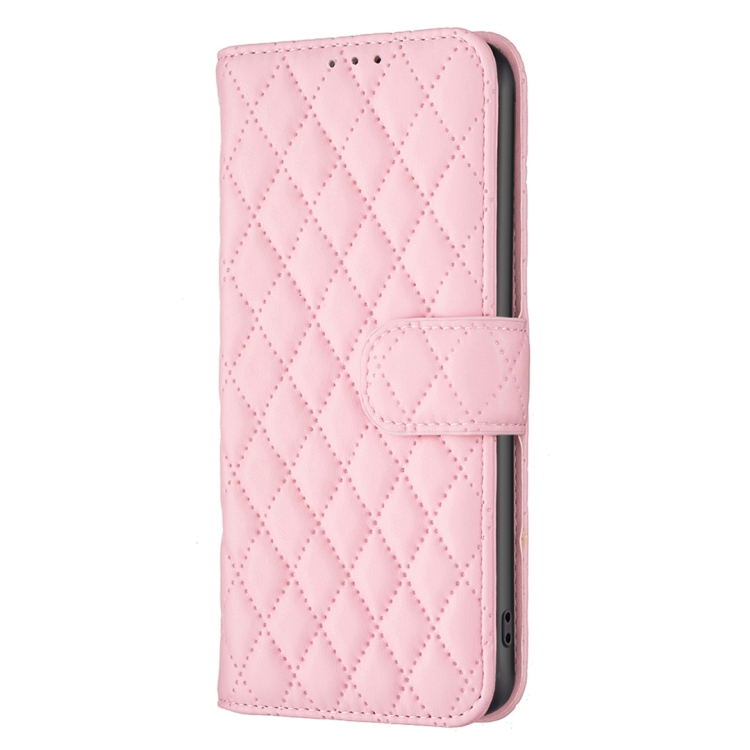  iPhone 15 Pro Max Fodral Diamond Läder Rosa