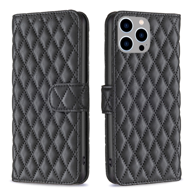  iPhone 15 Pro Max Fodral Diamond Läder Svart