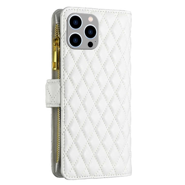 BINFEN BINFEN iPhone 15 Pro Max Fodral Diamond Multifunktionell Vit