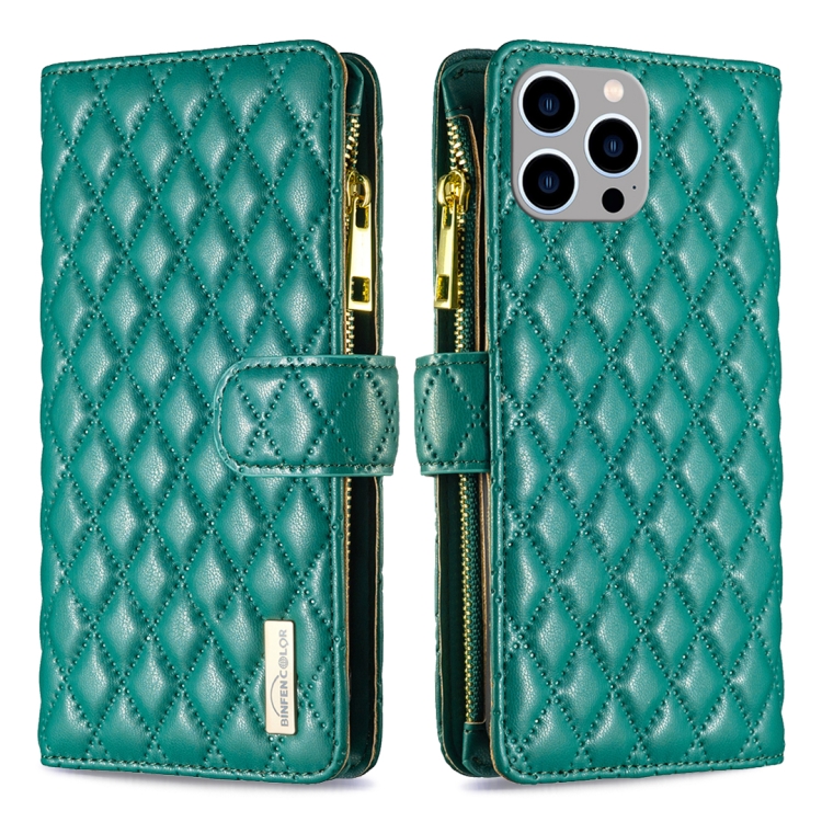  iPhone 15 Pro Max Fodral Diamond Multifunktionell Grön