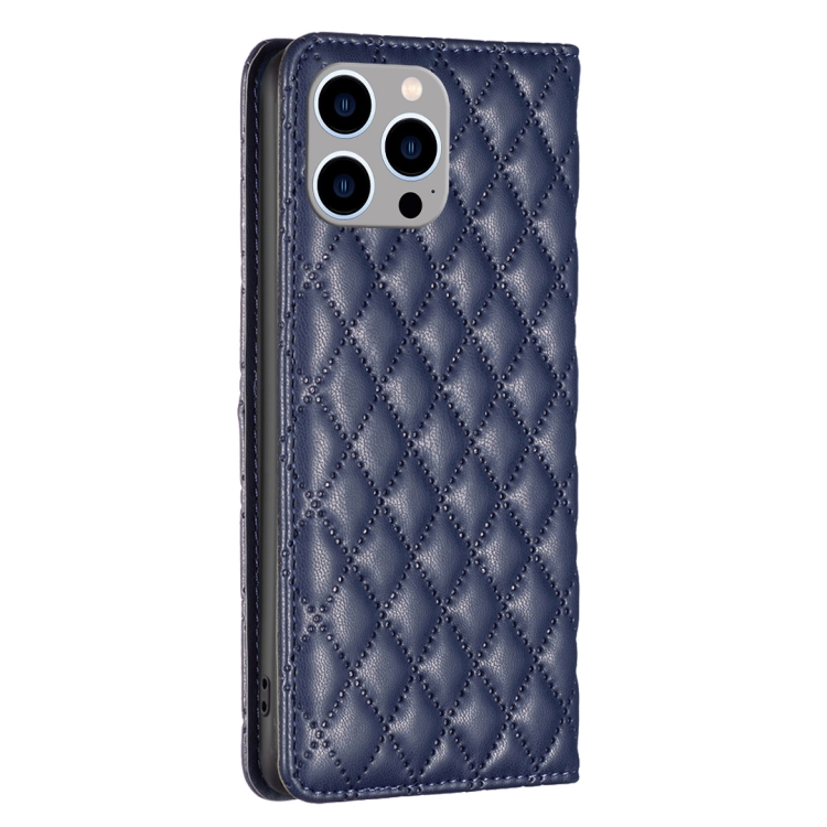 BINFEN BINFEN iPhone 15 Pro Max Fodral Diamond Flip Läder Blå