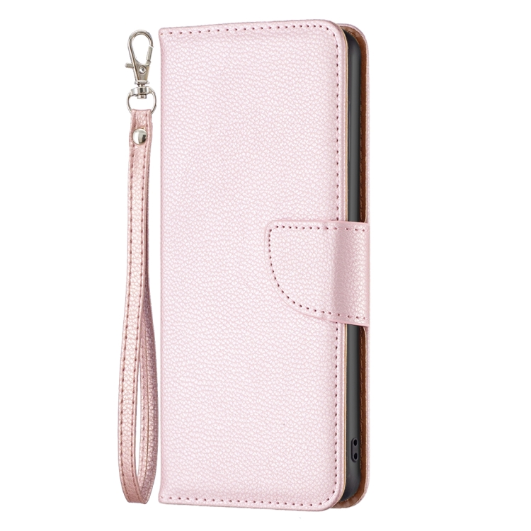  iPhone 15 Pro Max Fodral Litchi Shark Läder Roséguld