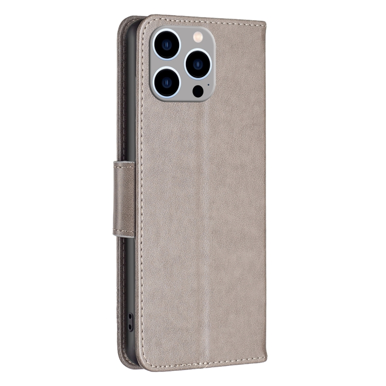  iPhone 15 Pro Max Fodral Med Fjäril Tryck Grå