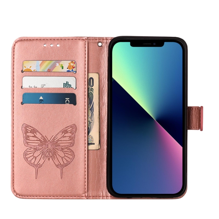  iPhone 15 Pro Max Fodral Fjäril Tryck Roséguld