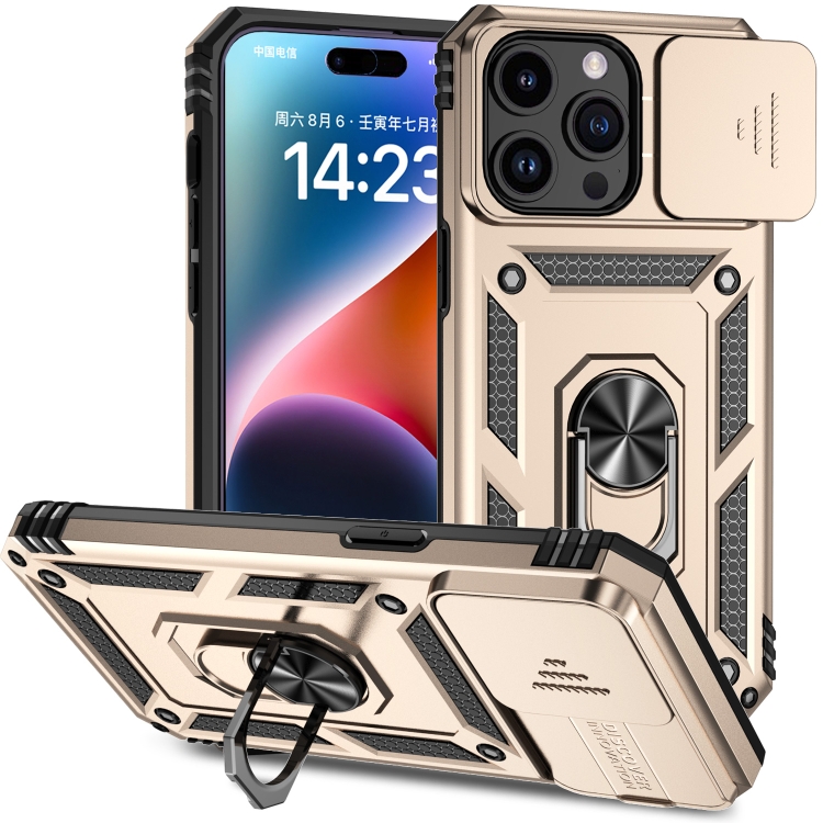  iPhone 15 Pro Max Skal CamShield Armor Ring Guld